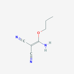 molecular formula C7H9N3O B8634524 3-Amino-2-cyano-3-propoxypropenenitrile 