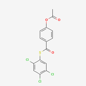 molecular formula C15H9Cl3O3S B8634533 4-{[(2,4,5-Trichlorophenyl)sulfanyl]carbonyl}phenyl acetate CAS No. 104457-03-6