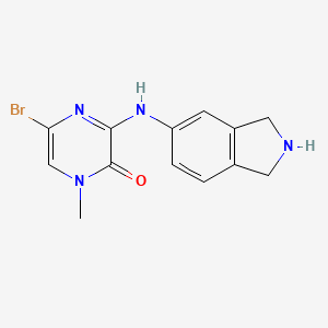 molecular formula C13H13BrN4O B8634541 5-Bromo-3-(isoindolin-5-ylamino)-1-methylpyrazin-2(1H)-one 