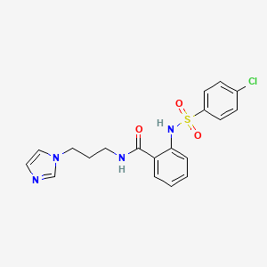 2-(4-chlorobenzenesulphonamido)-N-(3-imidazol-1-ylpropyl)benzamide