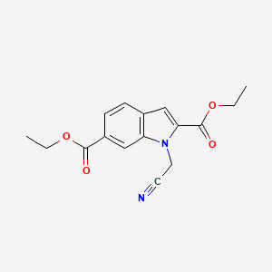 molecular formula C16H16N2O4 B8634711 diethyl 1-(cyanomethyl)-1H-indole-2,6-dicarboxylate 