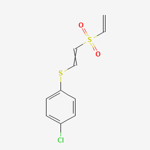 molecular formula C10H9ClO2S2 B8634752 1-Chloro-4-{[2-(ethenesulfonyl)ethenyl]sulfanyl}benzene CAS No. 61441-97-2