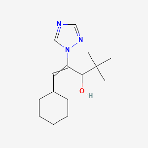 molecular formula C15H25N3O B8634765 1-Cyclohexyl-4,4-dimethyl-2-(1,2,4-triazol-1-yl)-pent-1-en-3-ol CAS No. 76608-49-6