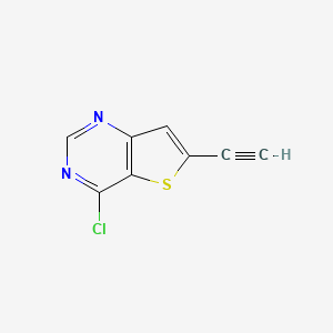 molecular formula C8H3ClN2S B8634777 4-Chloro-6-ethynylthieno[3,2-d]pyrimidine 
