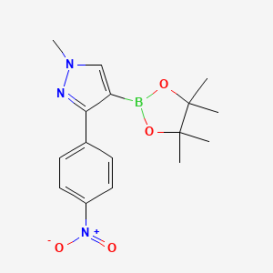 molecular formula C16H20BN3O4 B8634791 1-methyl-3-(4-nitrophenyl)-4-(4,4,5,5-tetramethyl-1,3,2-dioxaborolan-2-yl)-1H-pyrazole 