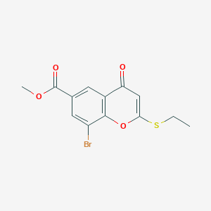 molecular formula C13H11BrO4S B8634849 methyl 8-bromo-2-(ethylthio)-4-oxo-4H-chromene-6-carboxylate 