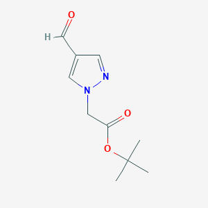 molecular formula C10H14N2O3 B8634866 tert-butyl 2-(4-formyl-1H-pyrazol-1-yl)acetate 