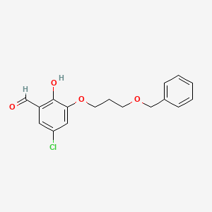 molecular formula C17H17ClO4 B8634905 3-(3-Benzyloxy-propoxy)-5-chloro-2-hydroxy-benzaldehyde 