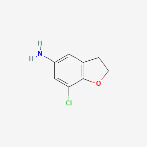 molecular formula C8H8ClNO B8635065 7-Chloro-2,3-dihydro-1-benzofuran-5-amine 