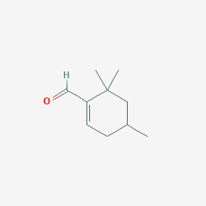 molecular formula C10H16O B8635068 4,6,6-Trimethylcyclohex-1-ene-1-carbaldehyde CAS No. 61448-02-0