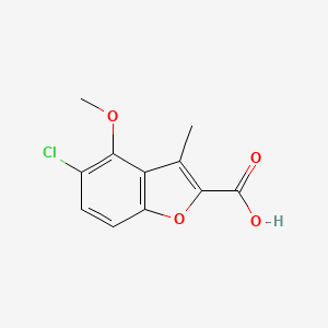 molecular formula C11H9ClO4 B8635146 5-Chloro-4-methoxy-3-methyl-benzofuran-2-carboxylic acid 