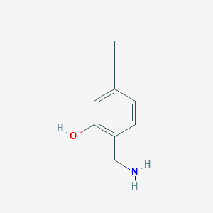 molecular formula C11H17NO B8635346 2-(Aminomethyl)-5-tert-butylphenol 
