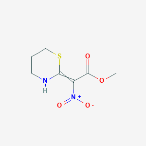 molecular formula C7H10N2O4S B8635379 Methyl nitro(1,3-thiazinan-2-ylidene)acetate CAS No. 60517-00-2