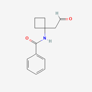 molecular formula C13H15NO2 B8635503 N-(1-(2-Oxoethyl)cyclobutyl)benzamide 