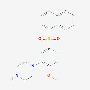 molecular formula C21H22N2O3S B8635516 1-[2-Methoxy-5-(naphthalene-1-sulfonyl)-phenyl]-piperazine CAS No. 497956-95-3