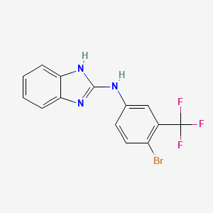 molecular formula C14H9BrF3N3 B8636370 N-[4-Bromo-3-(trifluoromethyl)phenyl]-1H-benzimidazol-2-amine CAS No. 917974-45-9