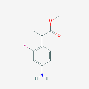 molecular formula C10H12FNO2 B8636950 Methyl 2-(4-amino-2-fluorophenyl)propionate 