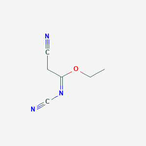 molecular formula C6H7N3O B8637141 Ethanimidic acid, N,2-dicyano-, ethyl ester CAS No. 53557-77-0