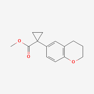 molecular formula C14H16O3 B8637226 methyl 1-(3,4-dihydro-2H-chromen-6-yl)cyclopropane-1-carboxylate 