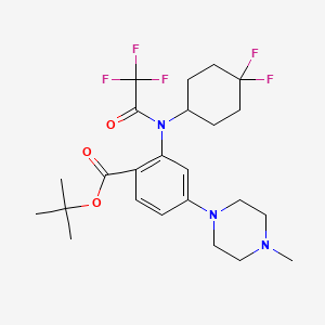 molecular formula C24H32F5N3O3 B8637368 tert-butyl 2-(N-(4,4-difluorocyclohexyl)-2,2,2-trifluoroacetamido)-4-(4-methylpiperazin-1-yl)benzoate 
