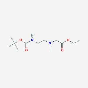 molecular formula C12H24N2O4 B8637397 Ethyl 2-[methyl-[2-[(2-methylpropan-2-yl)oxycarbonylamino]ethyl]amino]acetate 
