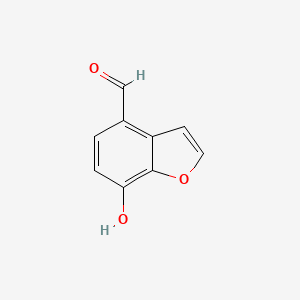 molecular formula C9H6O3 B8637803 7-Hydroxybenzofuran-4-carbaldehyde 