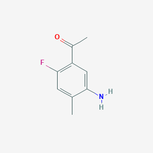 molecular formula C9H10FNO B8637955 1-(5-Amino-2-fluoro-4-methylphenyl)ethan-1-one 