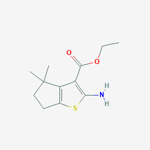molecular formula C12H17NO2S B8638135 ethyl 2-amino-4,4-dimethyl-4H,5H,6H-cyclopenta[b]thiophene-3-carboxylate 