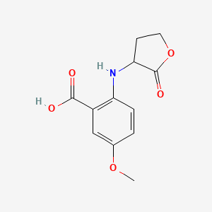 molecular formula C12H13NO5 B8638224 Benzoic acid,5-methoxy-2-[(tetrahydro-2-oxo-3-furanyl)amino]- 