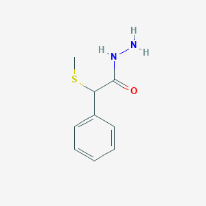 molecular formula C9H12N2OS B8638228 2-(Methylthio)-2-phenylacetohydrazide 