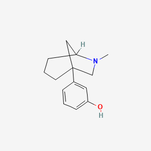 molecular formula C14H19NO B8638265 (+)-1-(m-Hydroxyphenyl)-6-methyl-6-azabicyclo(3.2.1)octane CAS No. 61098-46-2