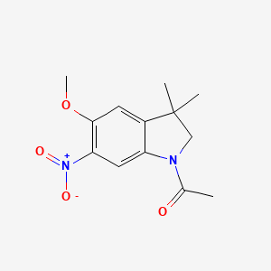 1-acetyl-3,3-dimethyl-5-(methyloxy)-6-nitro-2,3-dihydro-1H-indole