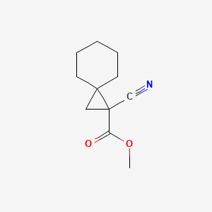 molecular formula C11H15NO2 B8639014 1-Cyano-spiro[2.5]octane-1-carboxylic acid methyl ester 