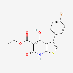 ethyl 3-(4-bromophenyl)-4-hydroxy-6-oxo-6H,7H-thieno[2,3-b]pyridine-5-carboxylate