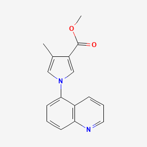 molecular formula C16H14N2O2 B8639213 Methyl 4-methyl-1-(quinolin-5-yl)-1H-pyrrole-3-carboxylate CAS No. 649727-33-3