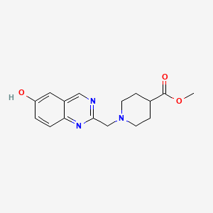 molecular formula C16H19N3O3 B8639338 Methyl 1-((6-hydroxyquinazolin-2-yl)methyl)piperidine-4-carboxylate 