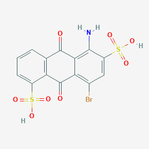 molecular formula C14H8BrNO8S2 B086398 5-Amino-8-bromo-9,10-dihydro-9,10-dioxoanthracene-1,6-disulphonic acid CAS No. 117-13-5