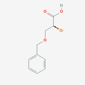 molecular formula C10H11BrO3 B8639844 Propanoic acid, 2-bromo-3-(phenylmethoxy)-, (S)- CAS No. 62076-21-5