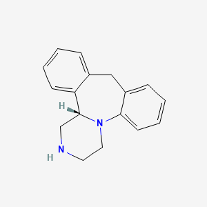 molecular formula C17H18N2 B8639896 Dibenzo(c,f)pyrazino(1,2-a)azepine, 1,2,3,4,10,14b-hexahydro-, (14bS)- CAS No. 136315-25-8