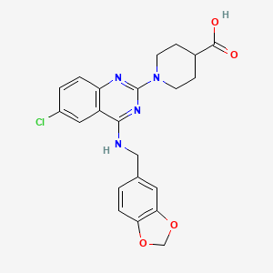 1-[4-[(1,3-Benzodioxol-5-ylmethyl)amino]-6-chloro-2-quinazolinyl]-4-piperidinecarboxylic acid