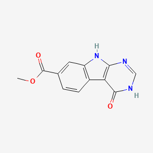 molecular formula C12H9N3O3 B8640177 methyl 4-hydroxy-9H-pyrimido[4,5-b]indole-7-carboxylate 