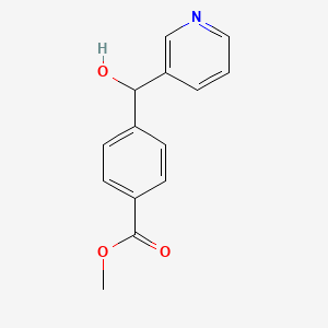 molecular formula C14H13NO3 B8640246 Benzoic acid, 4-(hydroxy-3-pyridinylmethyl)-, methyl ester CAS No. 89667-16-3
