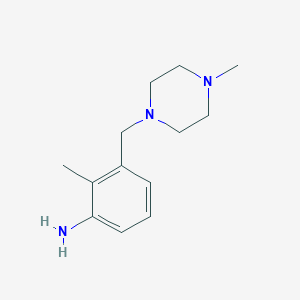 molecular formula C13H21N3 B8640294 2-Methyl-3-((4-methylpiperazin-1-yl)methyl)benzeneamine 