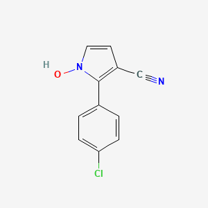 molecular formula C11H7ClN2O B8640318 2-(4-Chlorophenyl)-1-hydroxy-1H-pyrrole-3-carbonitrile CAS No. 136978-66-0
