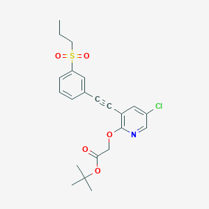 Tert-butyl[(5-chloro-3-{[3-(propylsulfonyl)phenyl]ethynyl}pyridin-2-yl)oxy]acetate