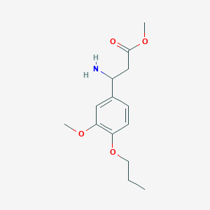 molecular formula C14H21NO4 B8640646 Methyl 3-amino-3-(3-methoxy-4-propoxy-phenyl)propionate 