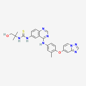 molecular formula C26H26N8O2S B8640683 1-(4-((4-([1,2,4]Triazolo[1,5-a]pyridin-7-yloxy)-3-methylphenyl)amino)quinazolin-6-yl)-3-(1-hydroxy-2-methylpropan-2-yl)thiourea CAS No. 1429755-58-7