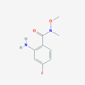 molecular formula C9H11FN2O2 B8640710 N-methoxy-N-methyl-2-amino-4-fluoro-benzamide 