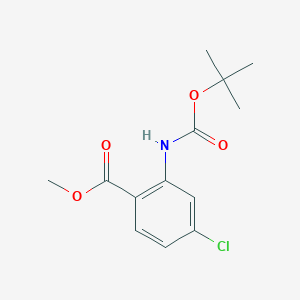 molecular formula C13H16ClNO4 B8641015 Methyl2-((tert-butoxycarbonyl)amino)-4-chlorobenzoate 