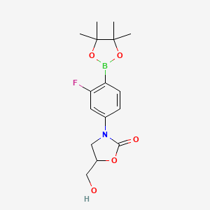 (5R)-3-[3-fluoro-4-(4,4,5,5-tetramethyl-1,3,2-dioxaborolan-2-yl)phenyl]-5-(hydroxymethyl)-1,3-oxazolidin-2-one